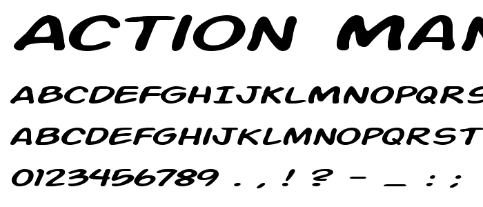 Action Man Extended Italic font